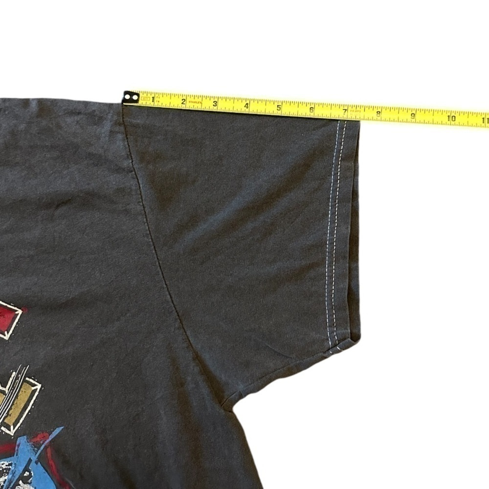 AC/DC Blow Up Your Video Graphic Tee Cropped Rolled Hem Retro Gray Size M/L - Picture 6 of 12